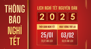 THÔNG BÁO LỊCH NGHỈ TẾT NGUYÊN ĐÁN ẤT TỴ 2025